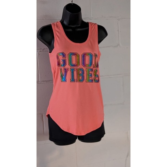 Rue21 Good Vibes Coral Tank Top Sleeveless Cutout Back Casual Medium - Picture 1 of 3
